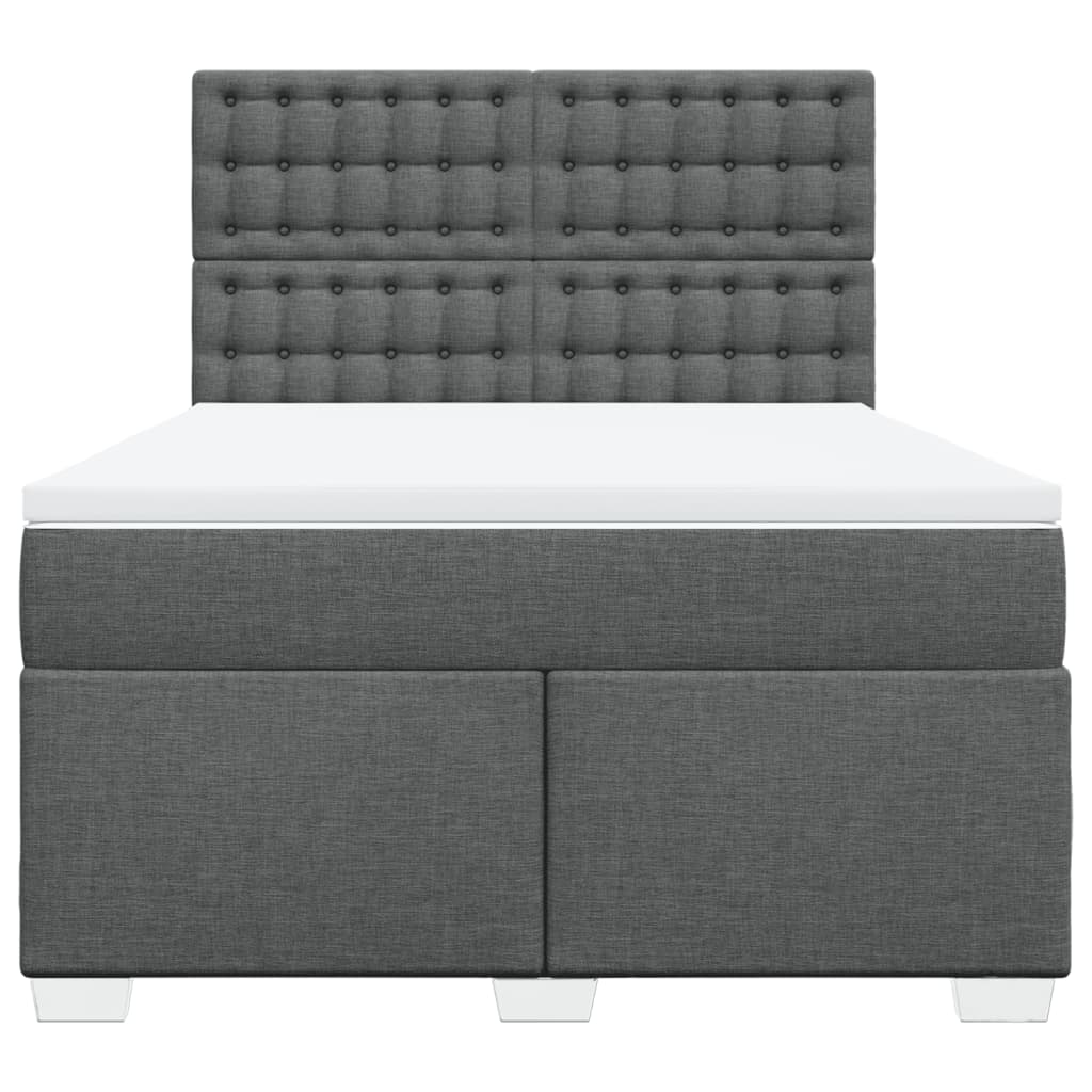 Giroletto a Molle con Materasso Grigio Scuro 160x200 cm Tessuto | homemem39