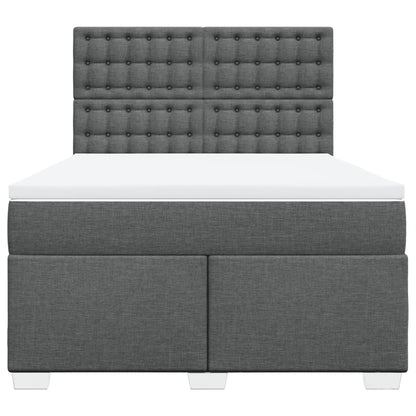 Giroletto a Molle con Materasso Grigio Scuro 160x200 cm Tessuto