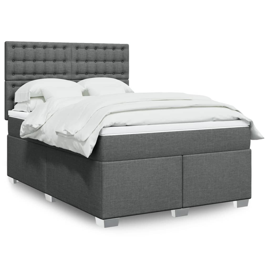 Giroletto a Molle con Materasso Grigio Scuro 160x200 cm Tessuto | homemem39