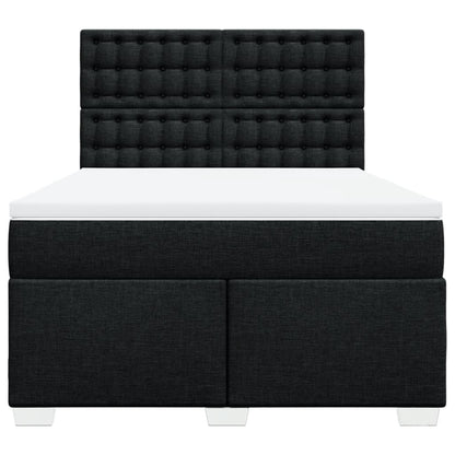 Giroletto a Molle con Materasso Nero 160x200 cm in Tessuto | homemem39