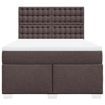 Giroletto a Molle con Materasso Marrone Scuro 160x200cm Tessuto