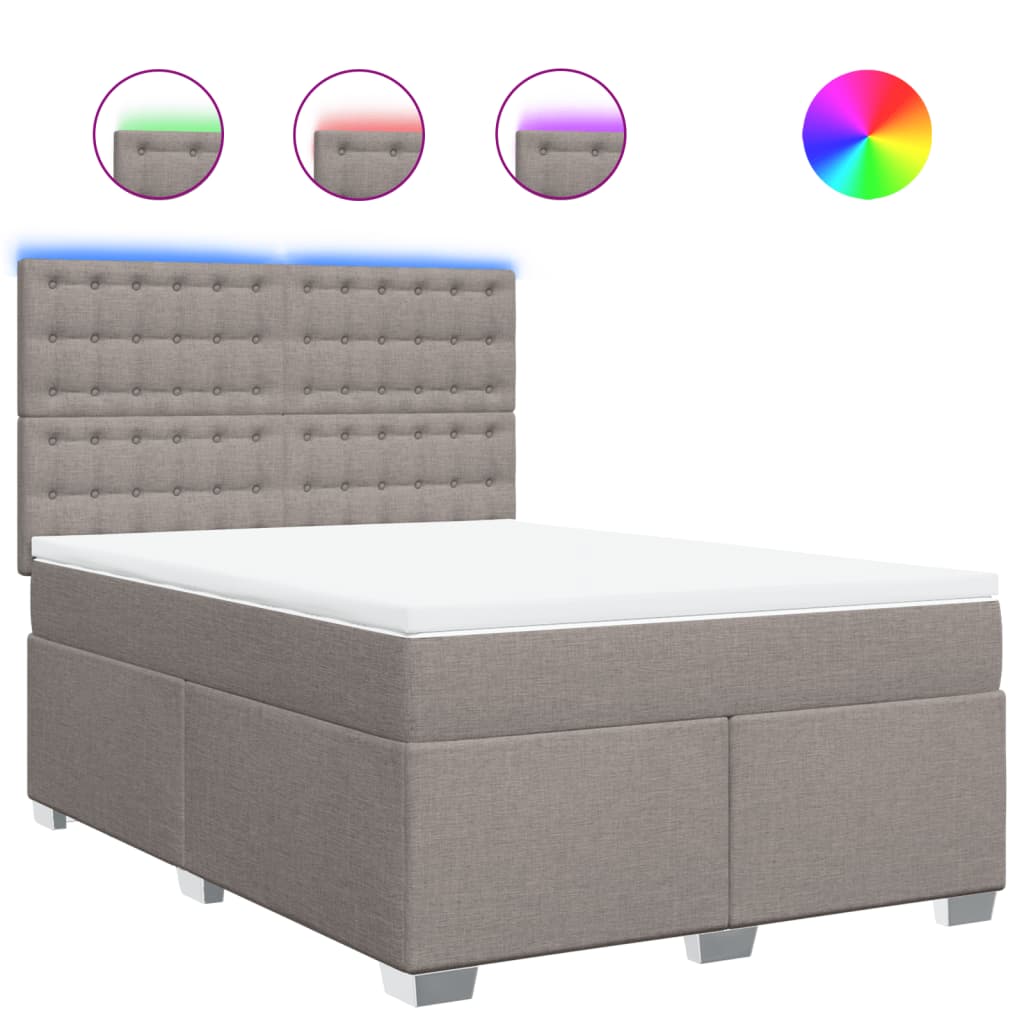 Giroletto a Molle con Materasso Tortora 160x200 cm in Tessuto | homemem39
