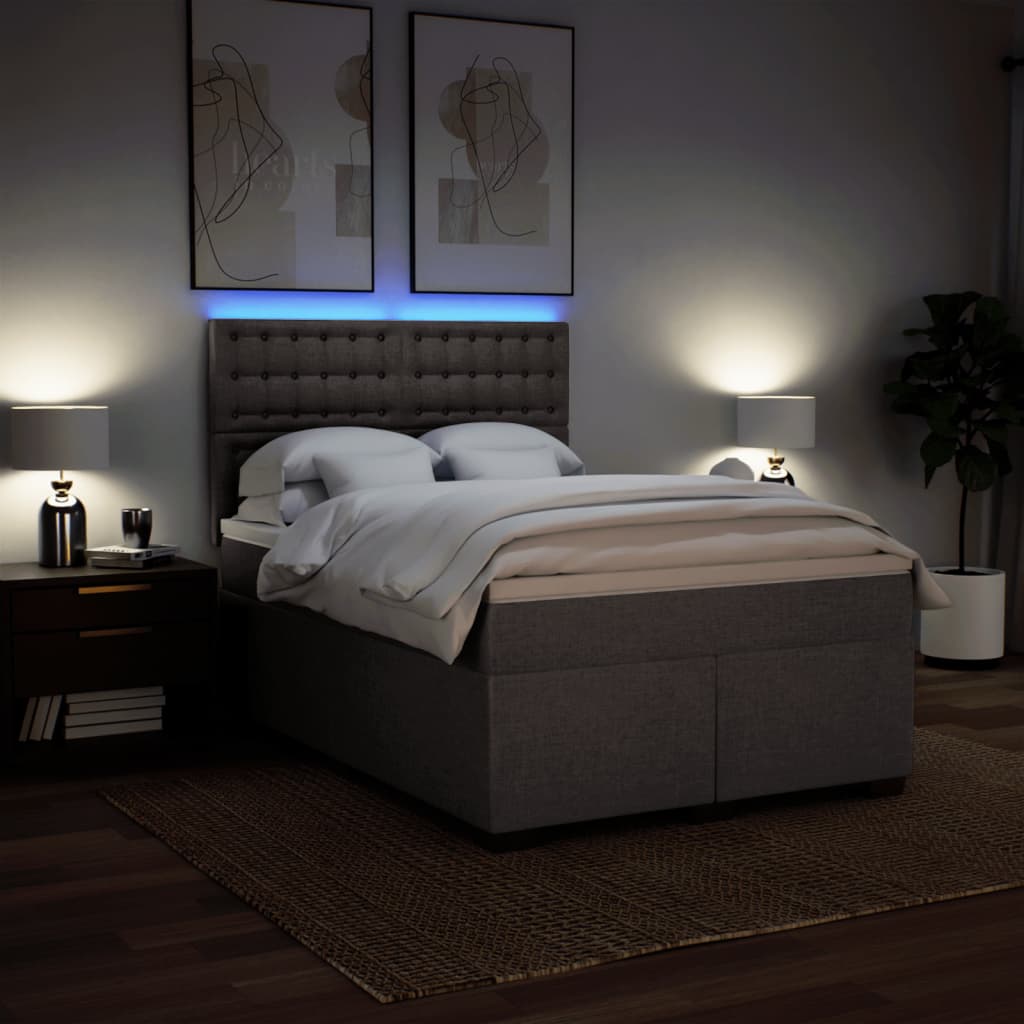 Giroletto a Molle con Materasso Tortora 160x200 cm in Tessuto | homemem39