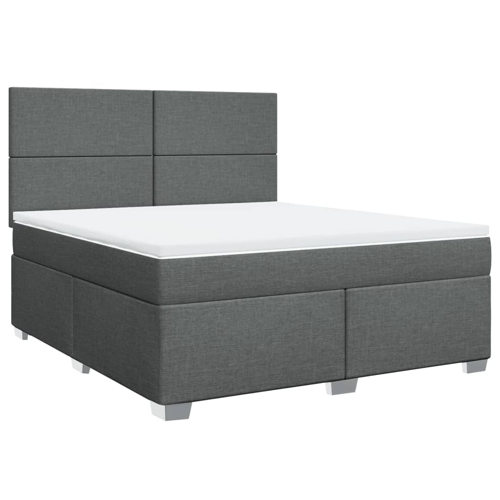 Giroletto a Molle con Materasso Grigio Scuro 180x200 cm Tessuto