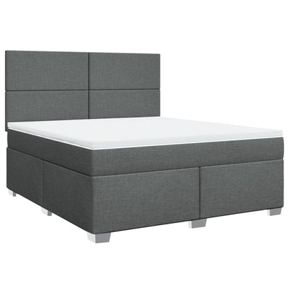 Giroletto a Molle con Materasso Grigio Scuro 180x200 cm Tessuto