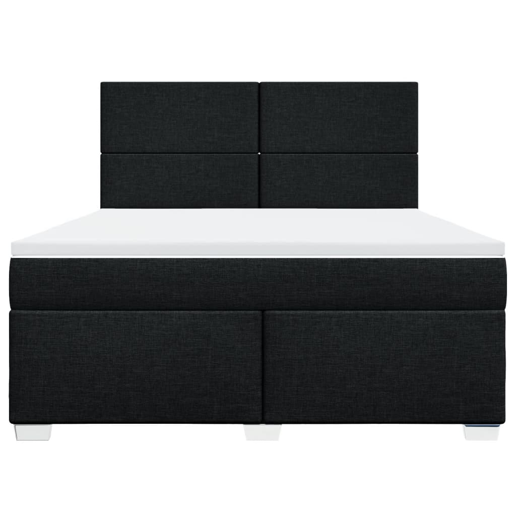 Giroletto a Molle con Materasso Nero 180x200 cm in Tessuto