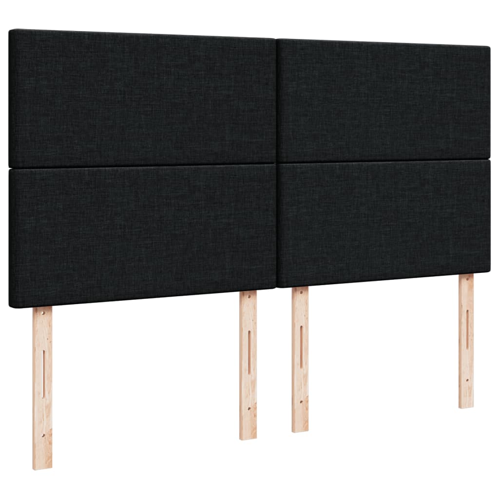 Giroletto a Molle con Materasso Nero 180x200 cm in Tessuto