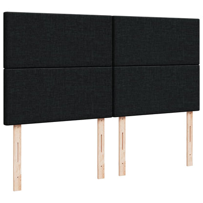 Giroletto a Molle con Materasso Nero 180x200 cm in Tessuto