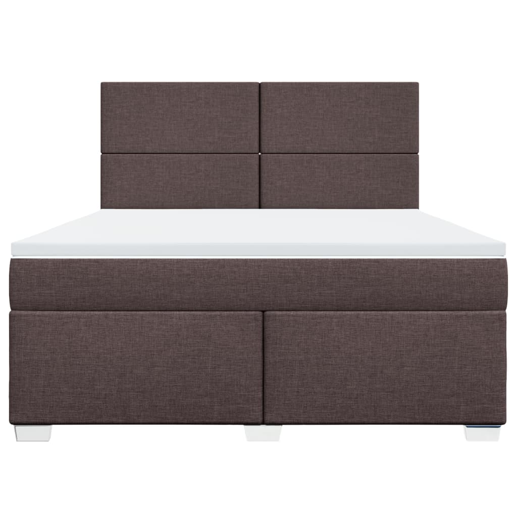 Giroletto a Molle con Materasso Marrone Scuro 180x200cm Tessuto | homemem39