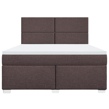 Giroletto a Molle con Materasso Marrone Scuro 180x200cm Tessuto