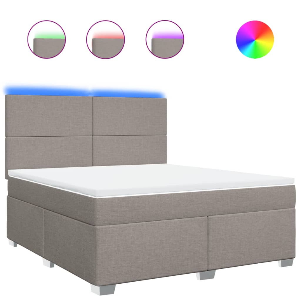 Giroletto a Molle con Materasso Tortora 180x200 cm in Tessuto | homemem39