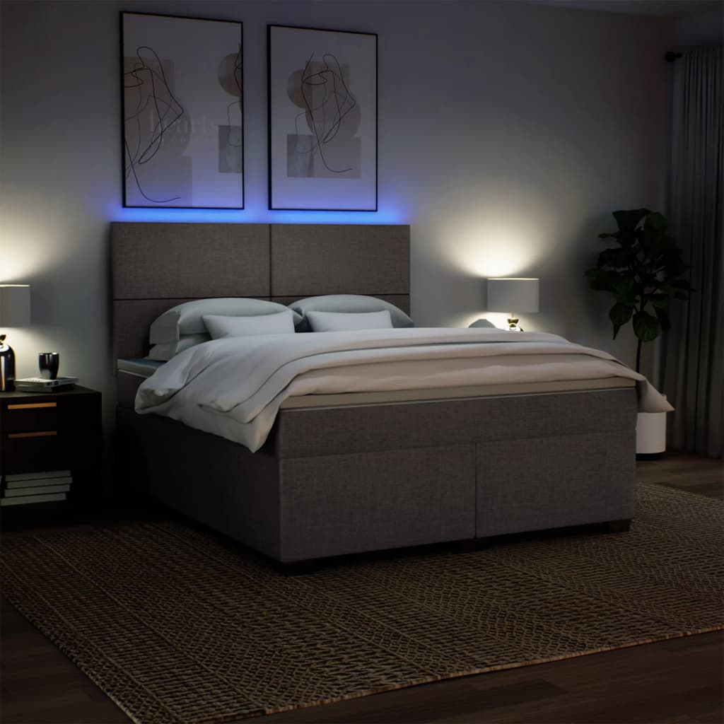 Giroletto a Molle con Materasso Tortora 180x200 cm in Tessuto | homemem39