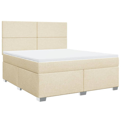 Giroletto a Molle con Materasso Crema 180x200 cm in Tessuto
