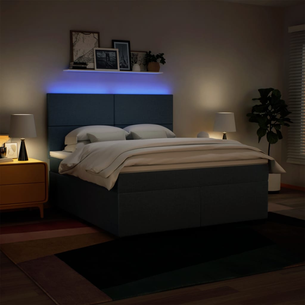 Giroletto a Molle con Materasso Blu 180x200 cm in Tessuto | homemem39