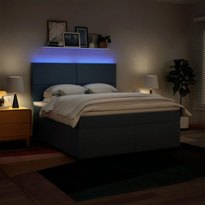 Giroletto a Molle con Materasso Blu 180x200 cm in Tessuto | homemem39