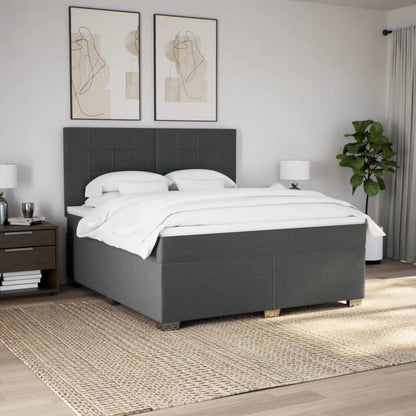 Giroletto a Molle con Materasso Grigio Scuro 180x200 cm Tessuto