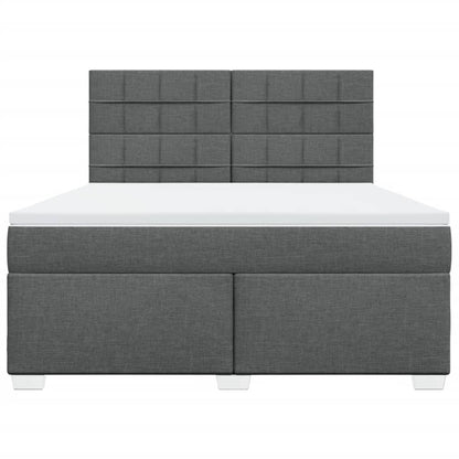 Giroletto a Molle con Materasso Grigio Scuro 180x200 cm Tessuto