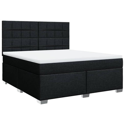 Giroletto a Molle con Materasso Nero 180x200 cm in Tessuto