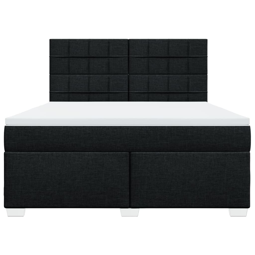 Giroletto a Molle con Materasso Nero 180x200 cm in Tessuto