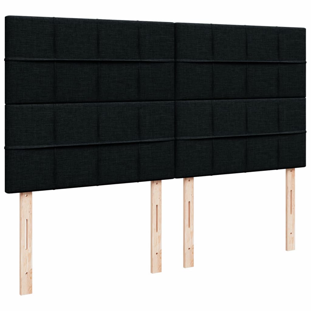 Giroletto a Molle con Materasso Nero 180x200 cm in Tessuto