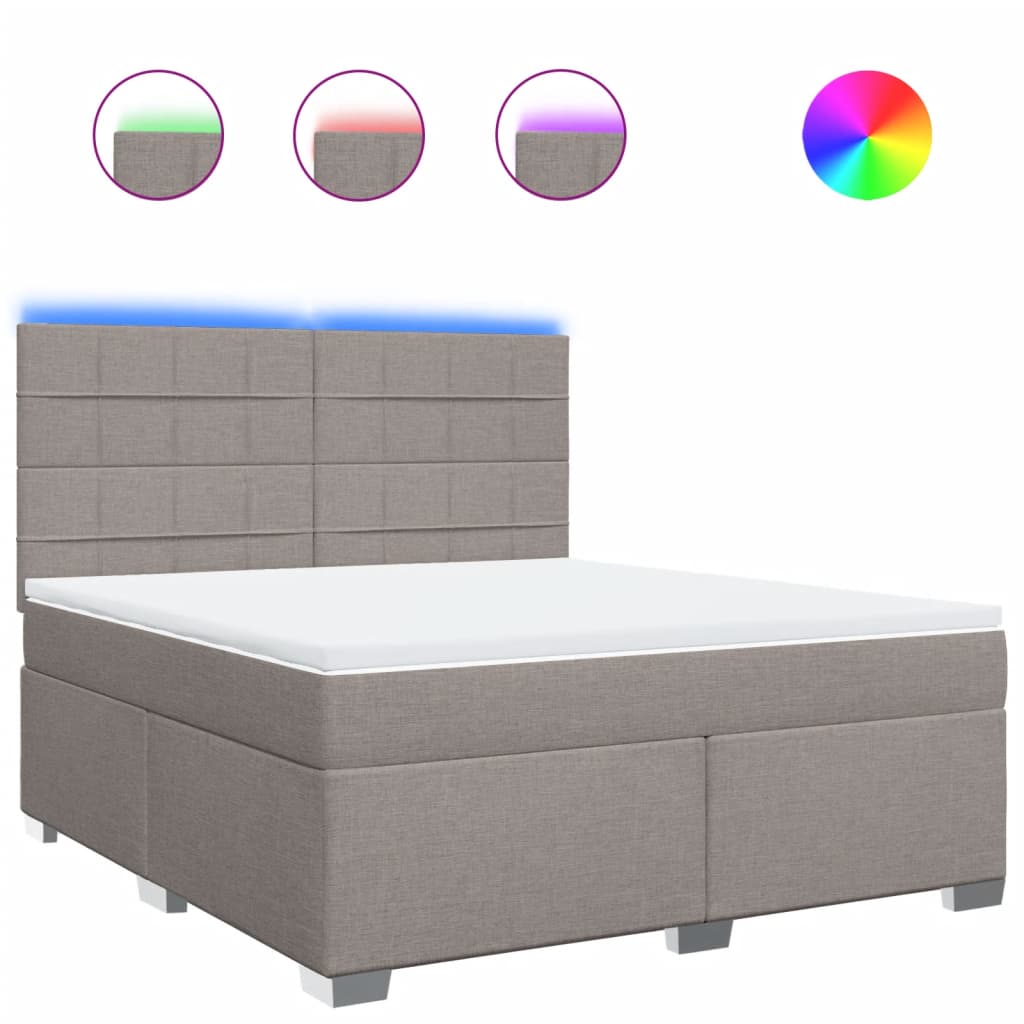 Giroletto a Molle con Materasso Tortora 180x200 cm in Tessuto | homemem39