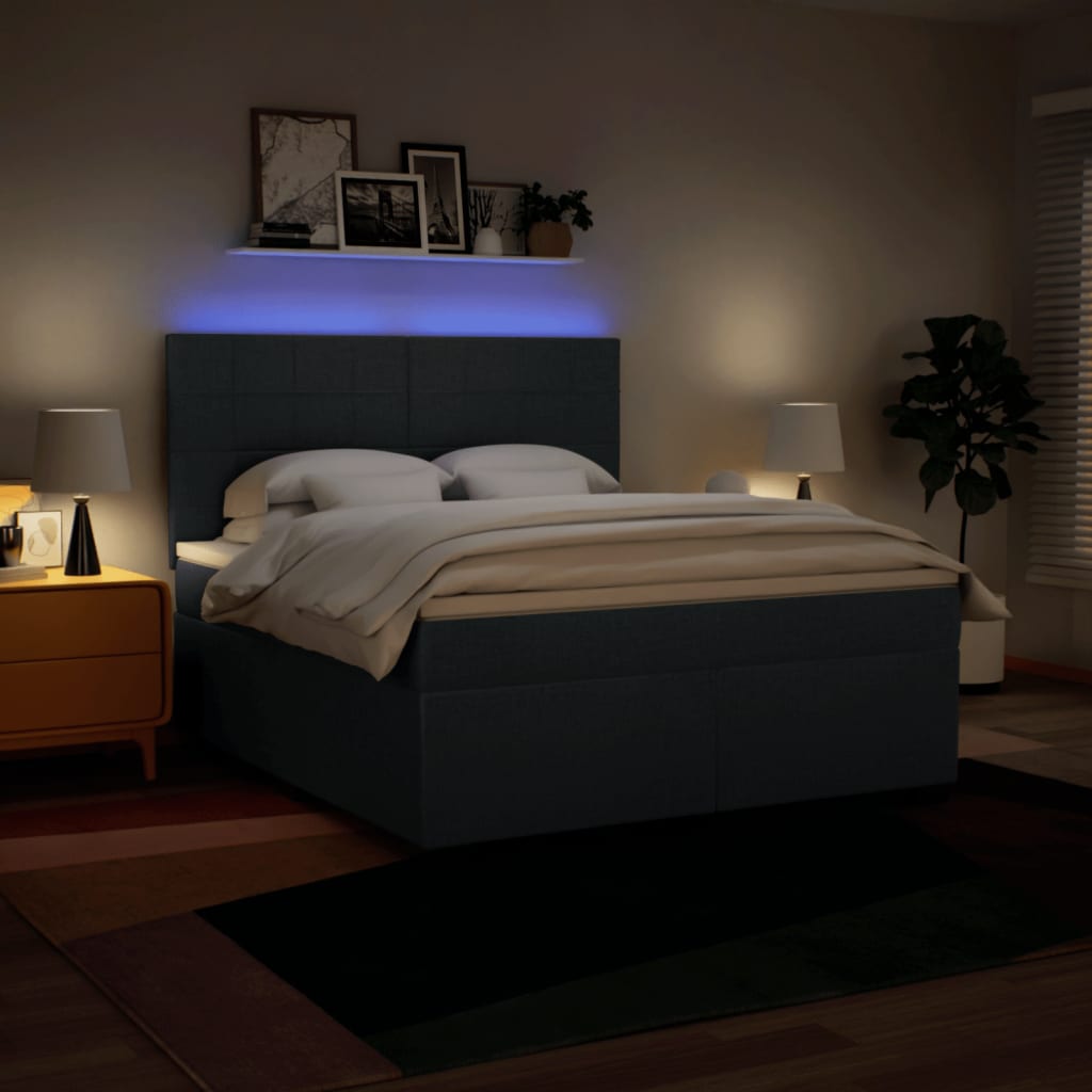 Giroletto a Molle con Materasso Blu 180x200 cm in Tessuto | homemem39