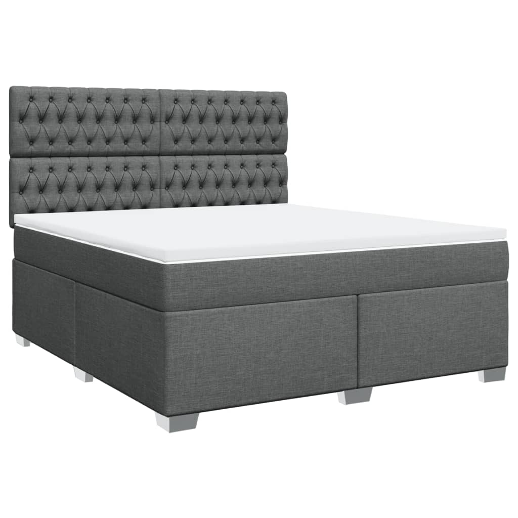 Giroletto a Molle con Materasso Grigio Scuro 180x200 cm Tessuto