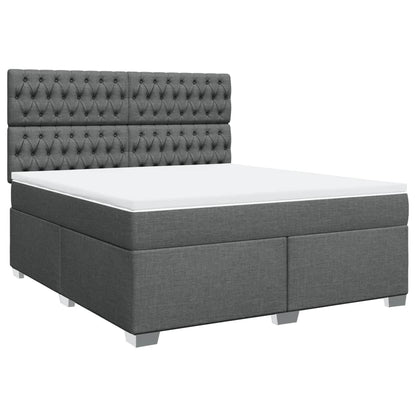 Giroletto a Molle con Materasso Grigio Scuro 180x200 cm Tessuto