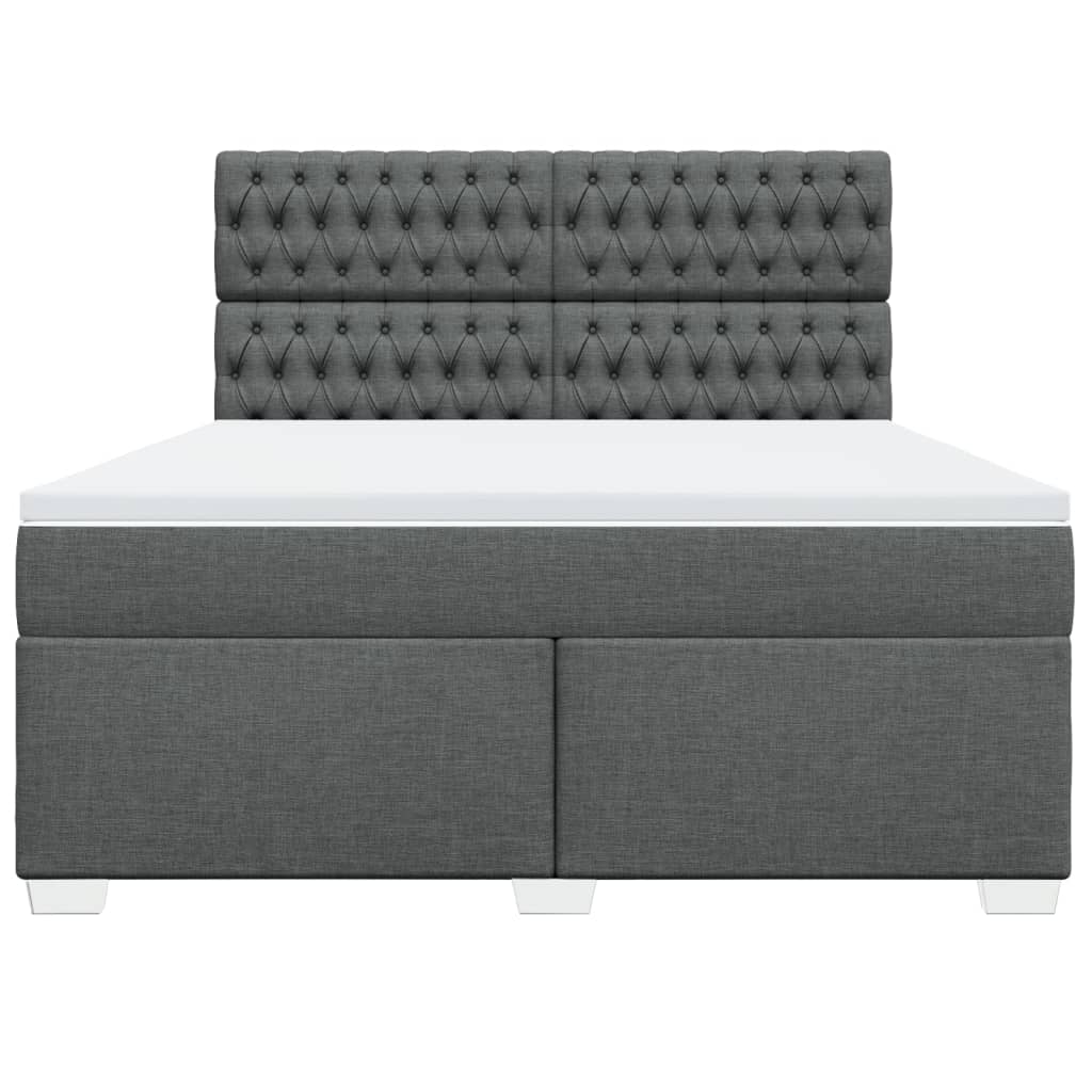 Giroletto a Molle con Materasso Grigio Scuro 180x200 cm Tessuto