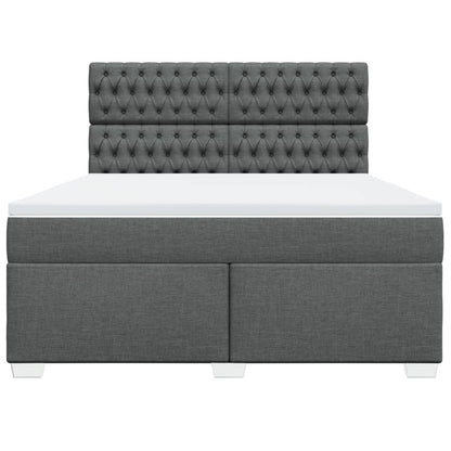 Giroletto a Molle con Materasso Grigio Scuro 180x200 cm Tessuto