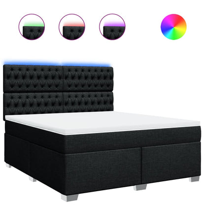 Giroletto a Molle con Materasso Nero 180x200 cm in Tessuto | homemem39
