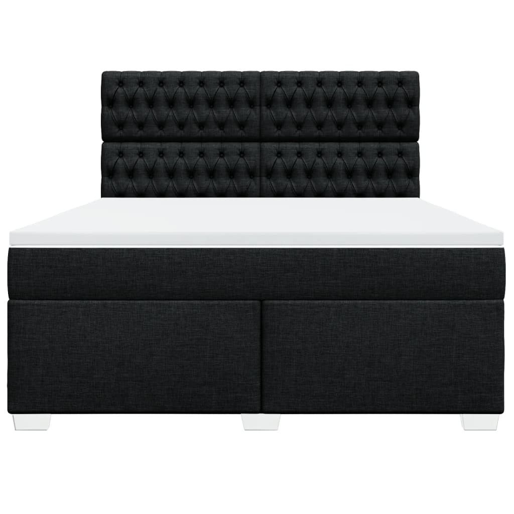 Giroletto a Molle con Materasso Nero 180x200 cm in Tessuto | homemem39