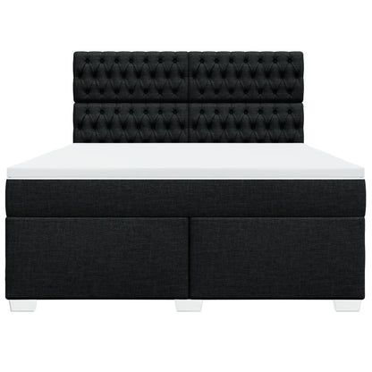 Giroletto a Molle con Materasso Nero 180x200 cm in Tessuto | homemem39