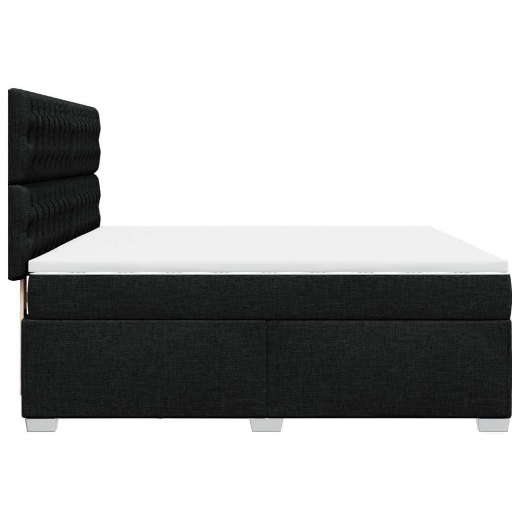 Giroletto a Molle con Materasso Nero 180x200 cm in Tessuto | homemem39