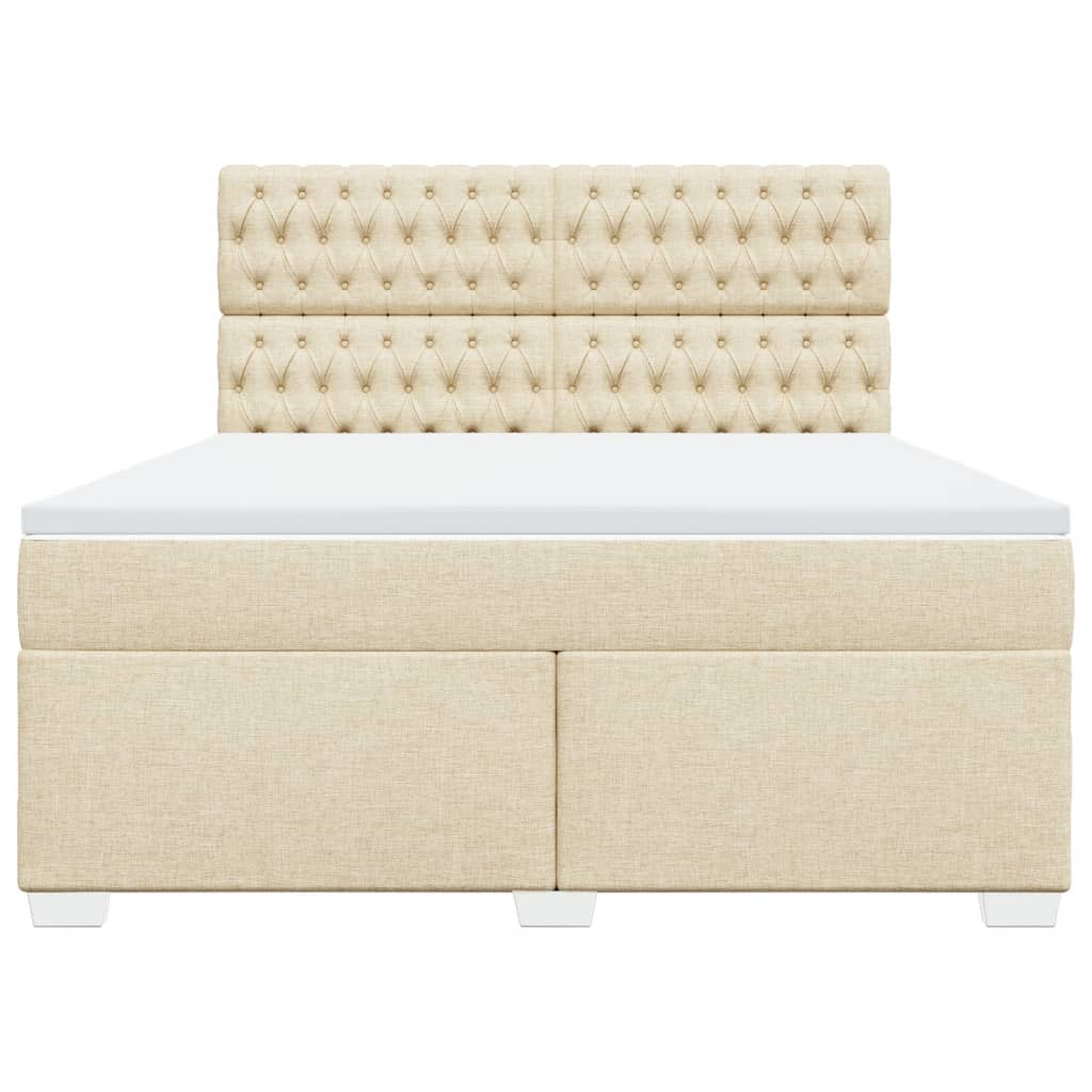 Giroletto a Molle con Materasso Crema 180x200 cm in Tessuto | homemem39