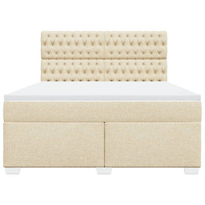 Giroletto a Molle con Materasso Crema 180x200 cm in Tessuto | homemem39