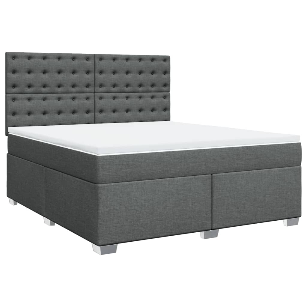 Giroletto a Molle con Materasso Grigio Scuro 180x200 cm Tessuto