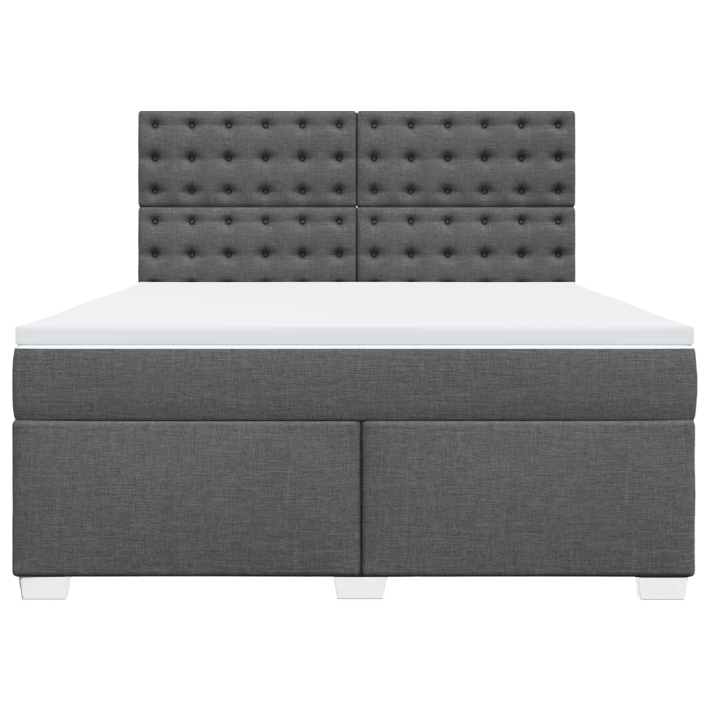 Giroletto a Molle con Materasso Grigio Scuro 180x200 cm Tessuto