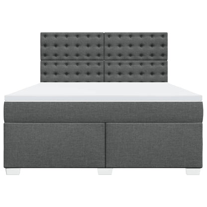 Giroletto a Molle con Materasso Grigio Scuro 180x200 cm Tessuto