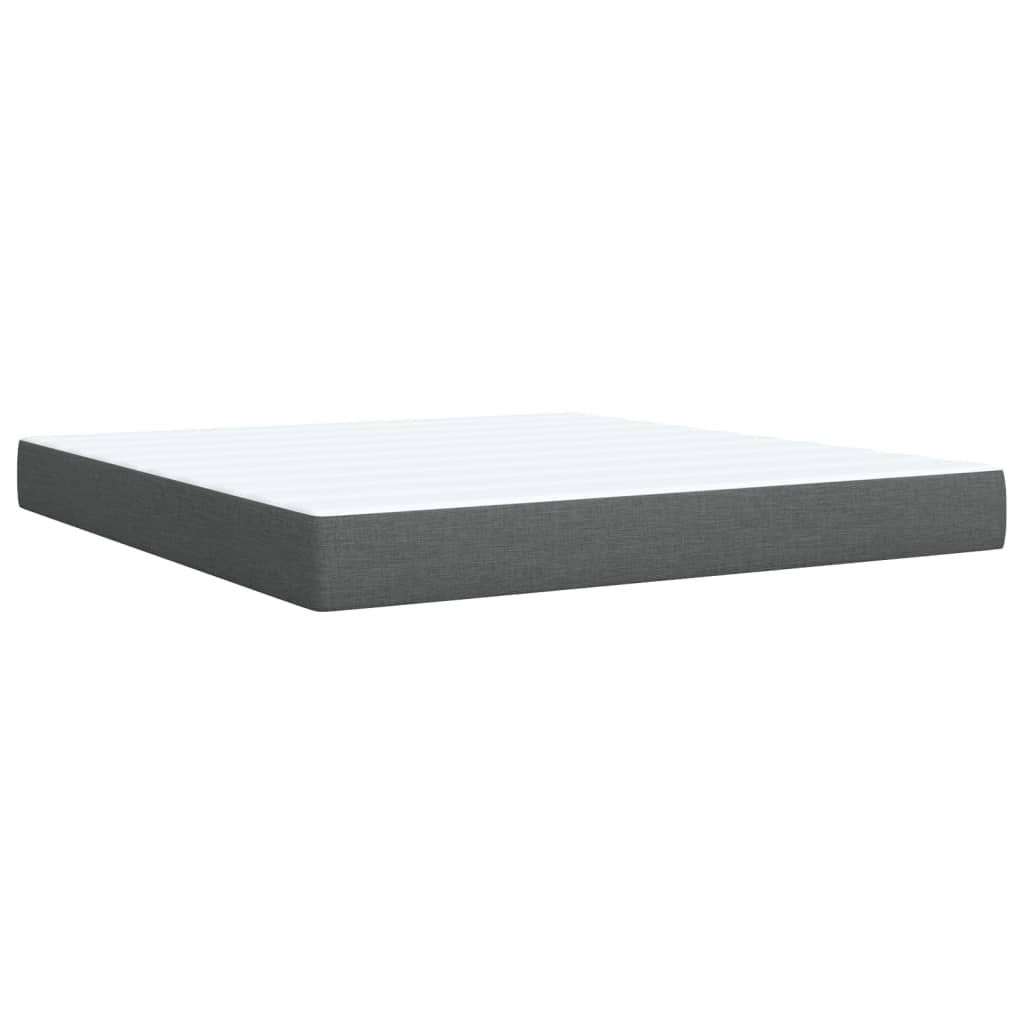 Giroletto a Molle con Materasso Grigio Scuro 180x200 cm Tessuto