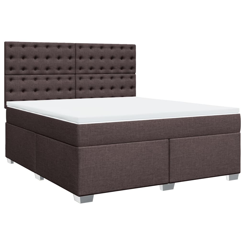 Giroletto a Molle con Materasso Marrone Scuro 180x200cm Tessuto | homemem39