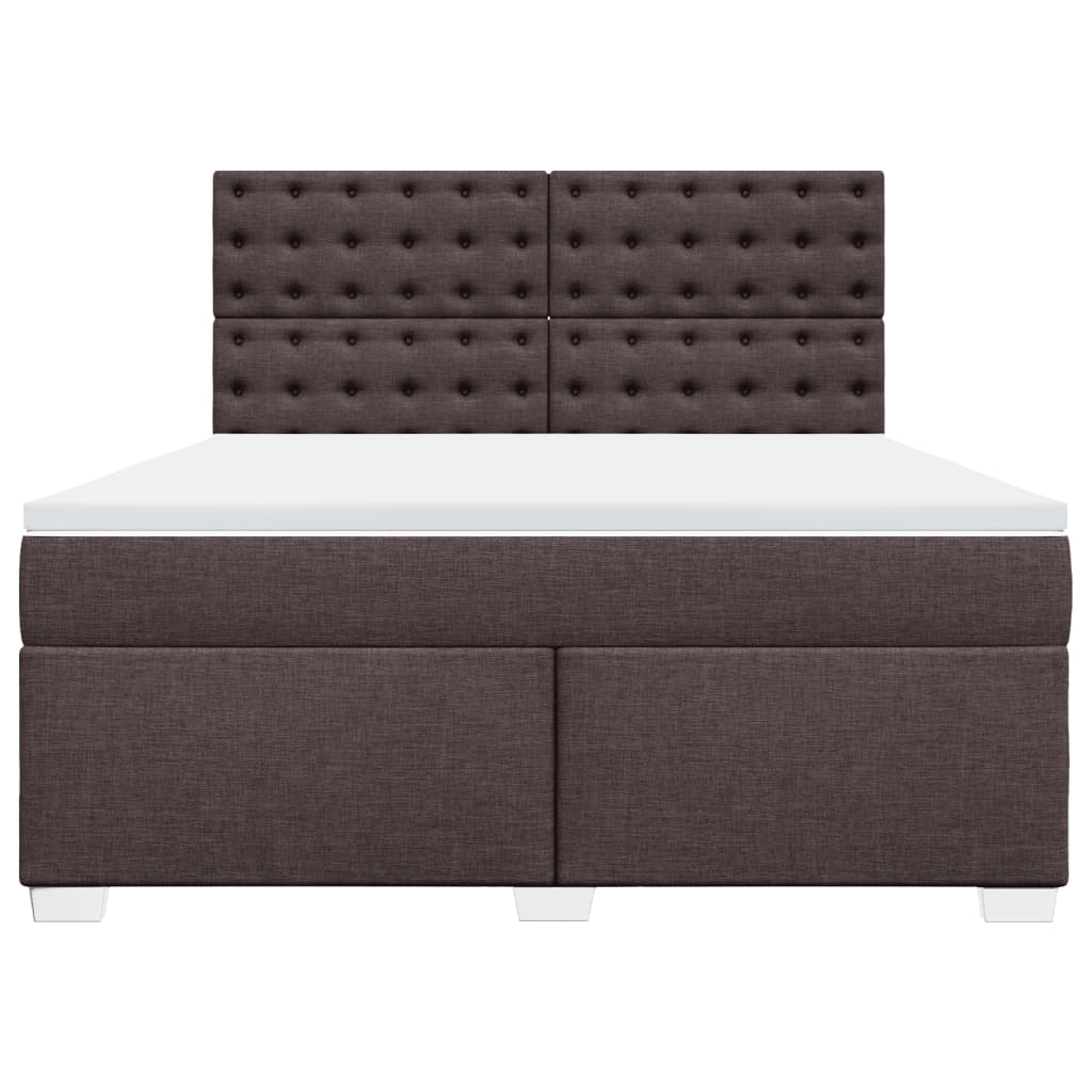 Giroletto a Molle con Materasso Marrone Scuro 180x200cm Tessuto | homemem39