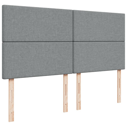 Giroletto a Molle con Materasso Grigio Chiaro 200x200cm Tessuto