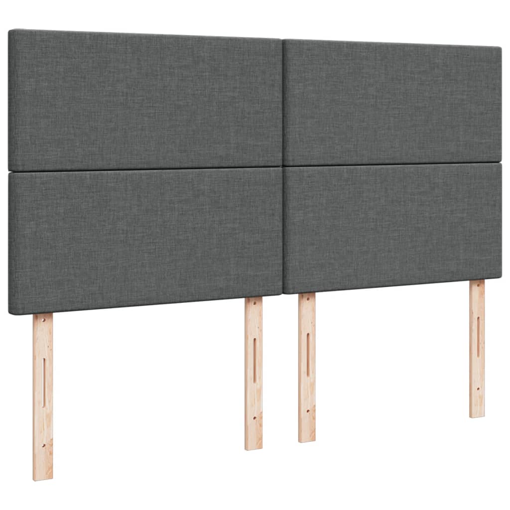 Giroletto a Molle con Materasso Grigio Scuro 200x200 cm Tessuto