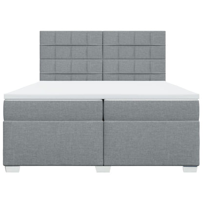 Giroletto a Molle con Materasso Grigio Chiaro 200x200cm Tessuto
