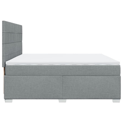 Giroletto a Molle con Materasso Grigio Chiaro 200x200cm Tessuto