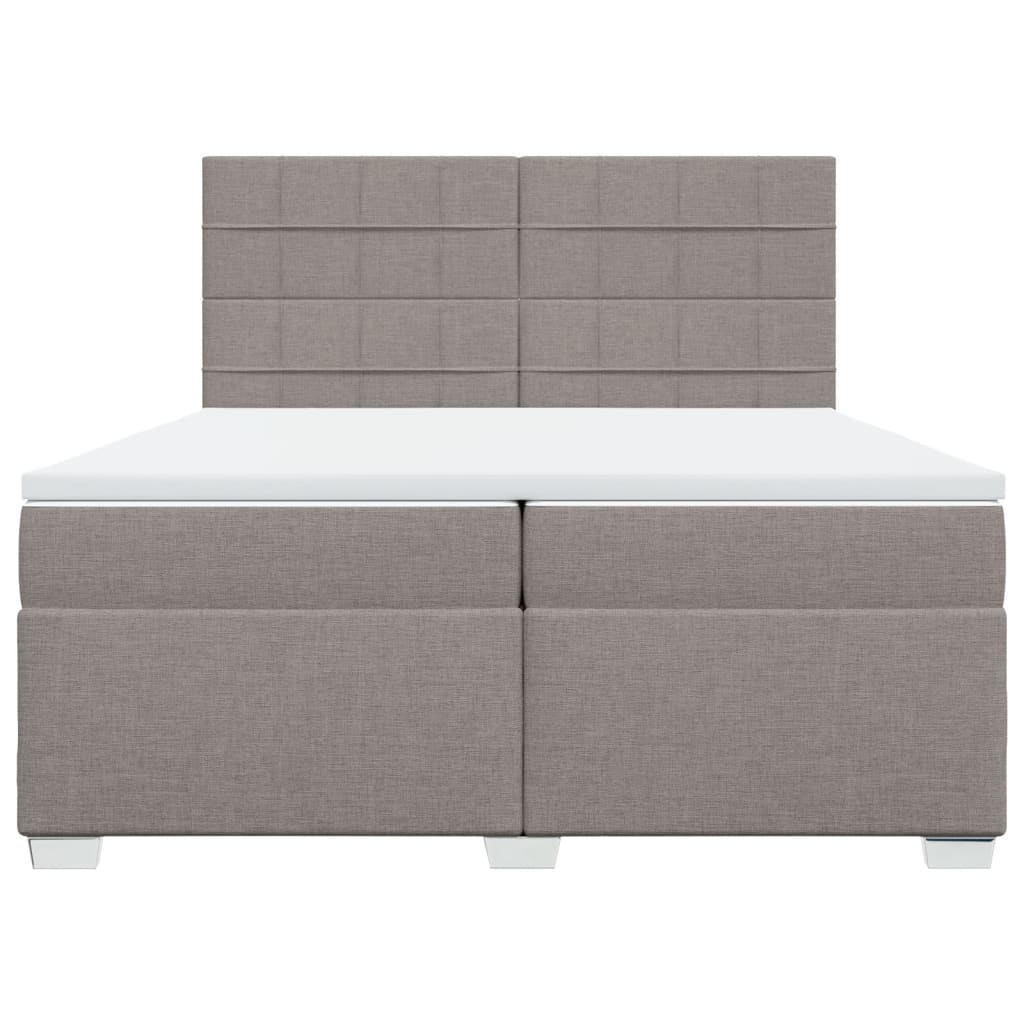 Giroletto a Molle con Materasso Tortora 200x200 cm in Tessuto