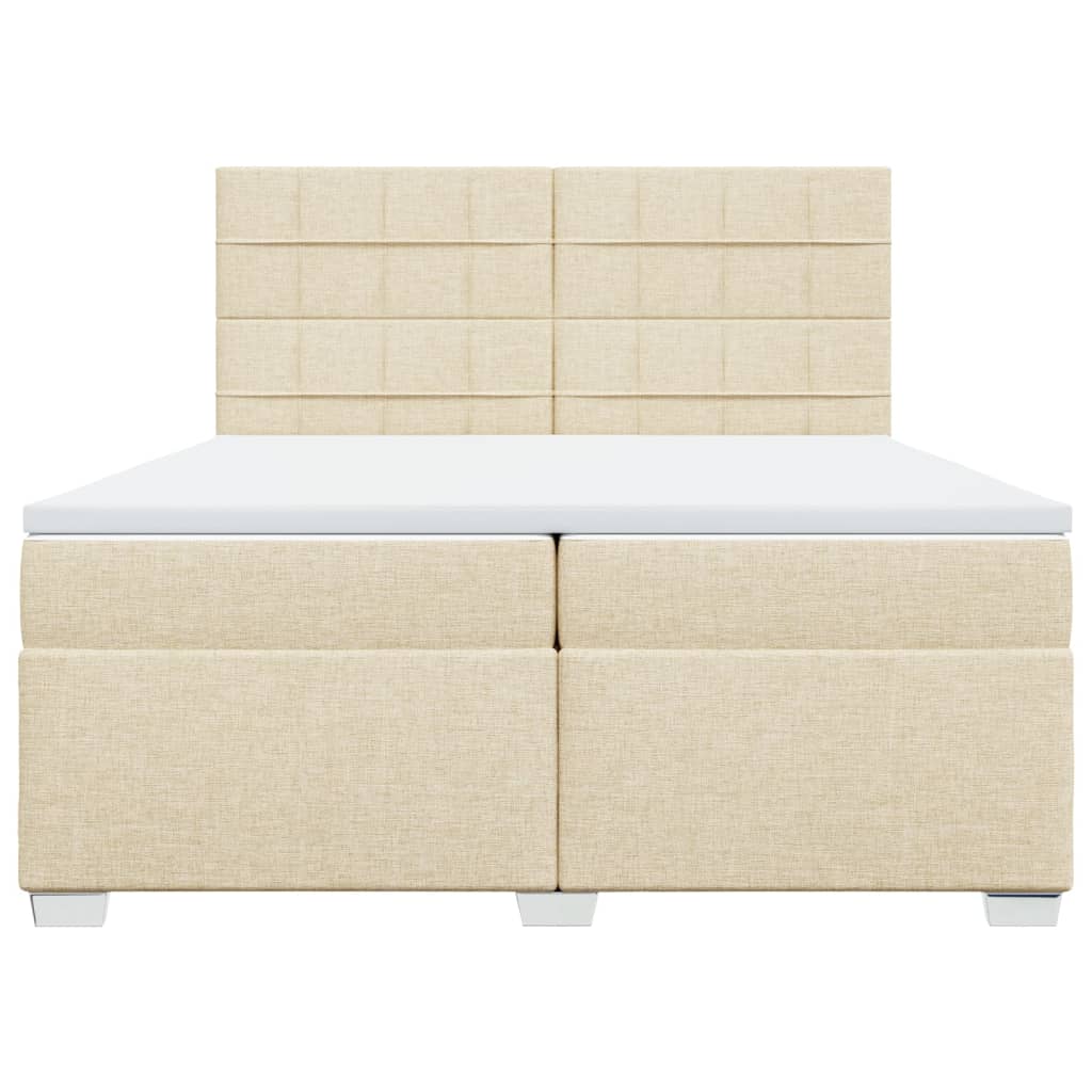 Giroletto a Molle con Materasso Crema 200x200 cm in Tessuto