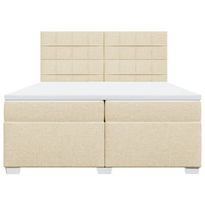 Giroletto a Molle con Materasso Crema 200x200 cm in Tessuto
