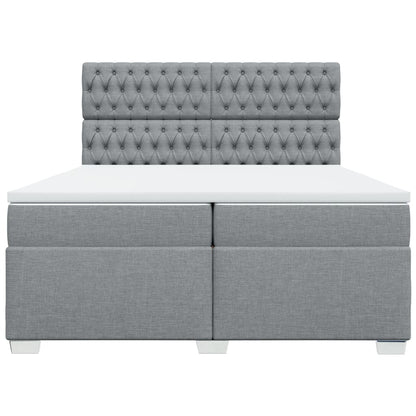 Giroletto a Molle con Materasso Grigio Chiaro 200x200cm Tessuto